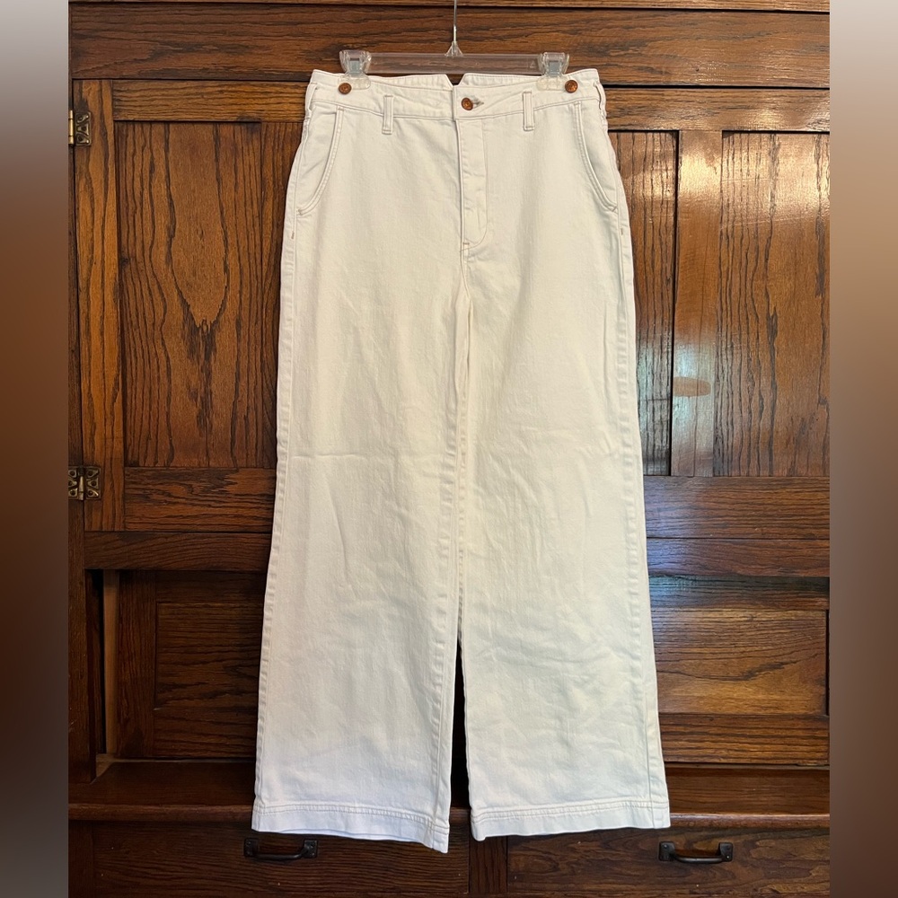 Anthropologie Pilcro Cream/Ivory Straight Trouser Jeans, 28 - Picture 4 of 13